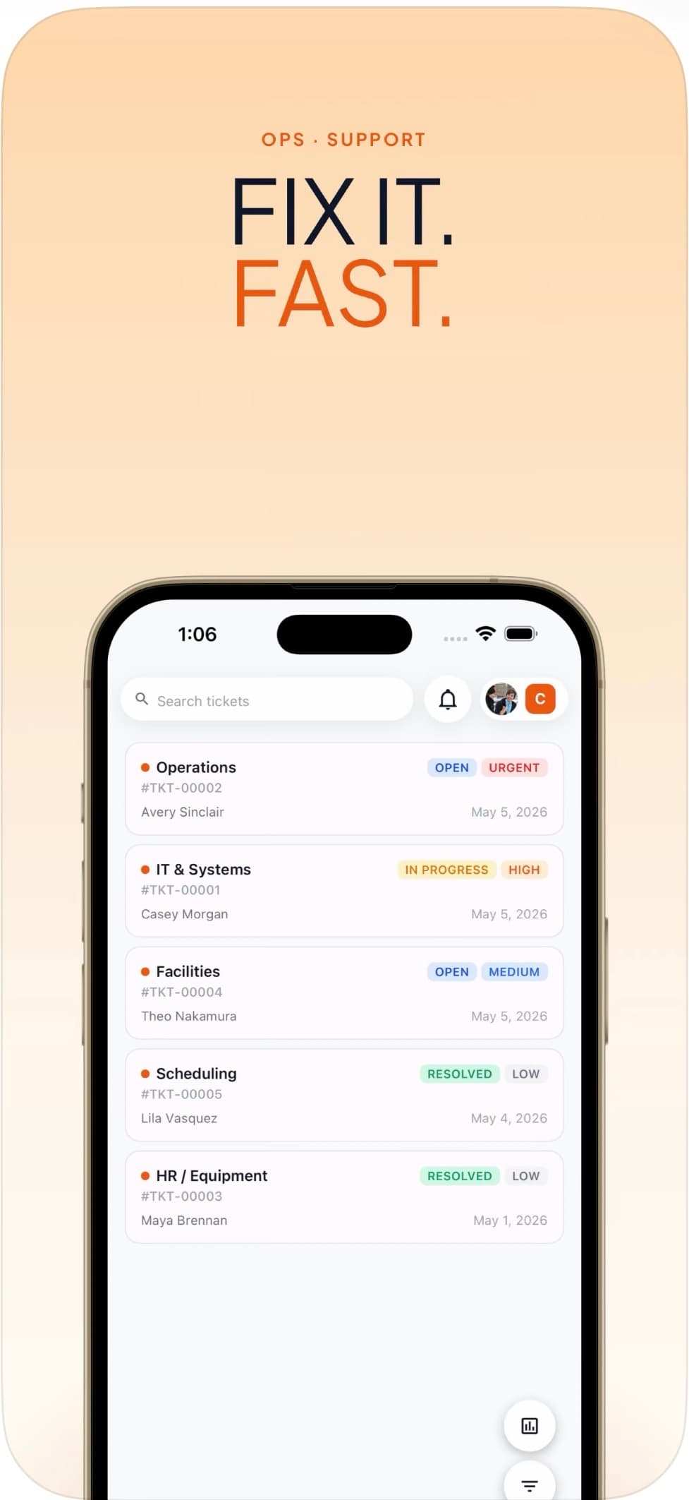 Campfire ticketing system on iPhone